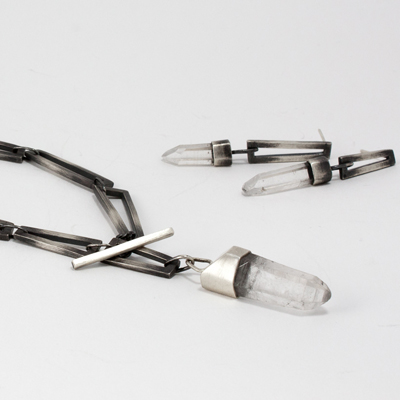 Barbora Rybarova, Quartz pendant with hand made chain