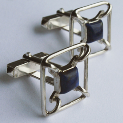 Charles WathCharles Watherston cufflinks, silver with lapiserston