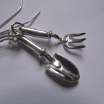 Trowel and fork earrings by Maggie Laing