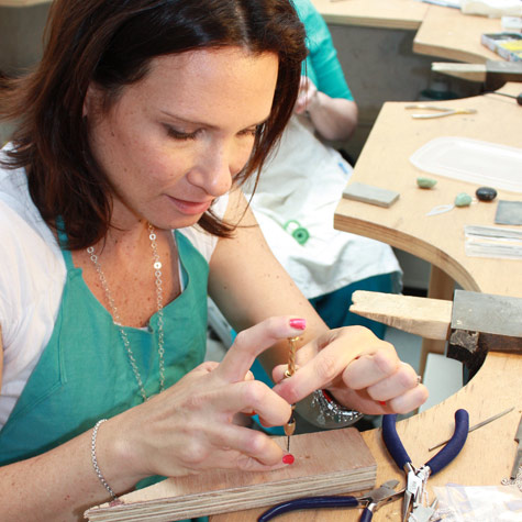 Jewellery students at work at Flux Studios